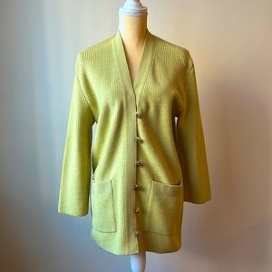 Salvatore Ferragamo | Vintage Cardigan Jacket | Lime Green Color | SZ: XS